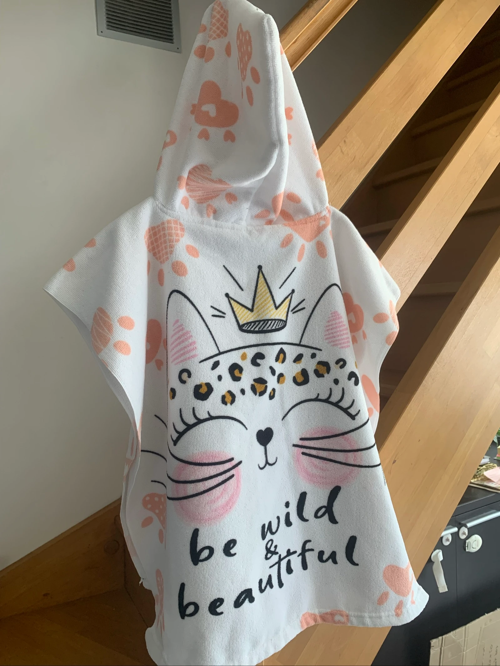 Kids' beach poncho with hood – Cat – new – photo 2